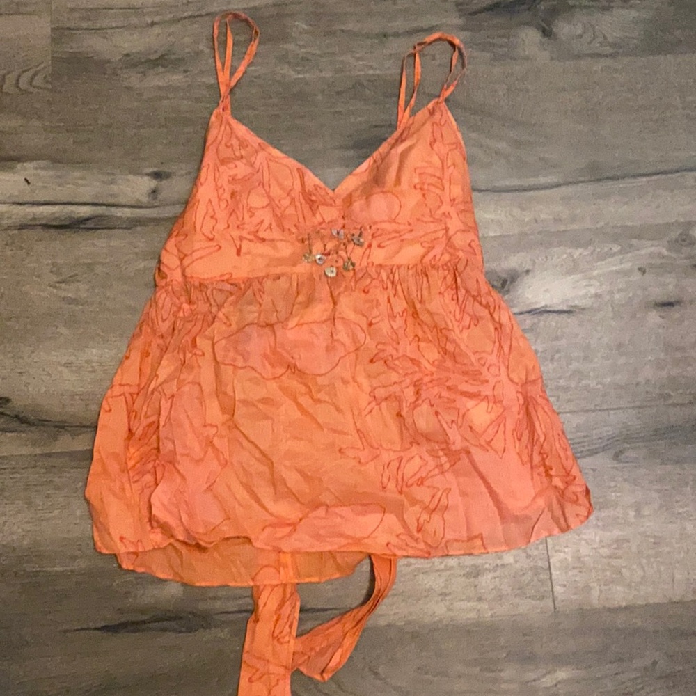 Cute y2k vintage orange salmon tank top